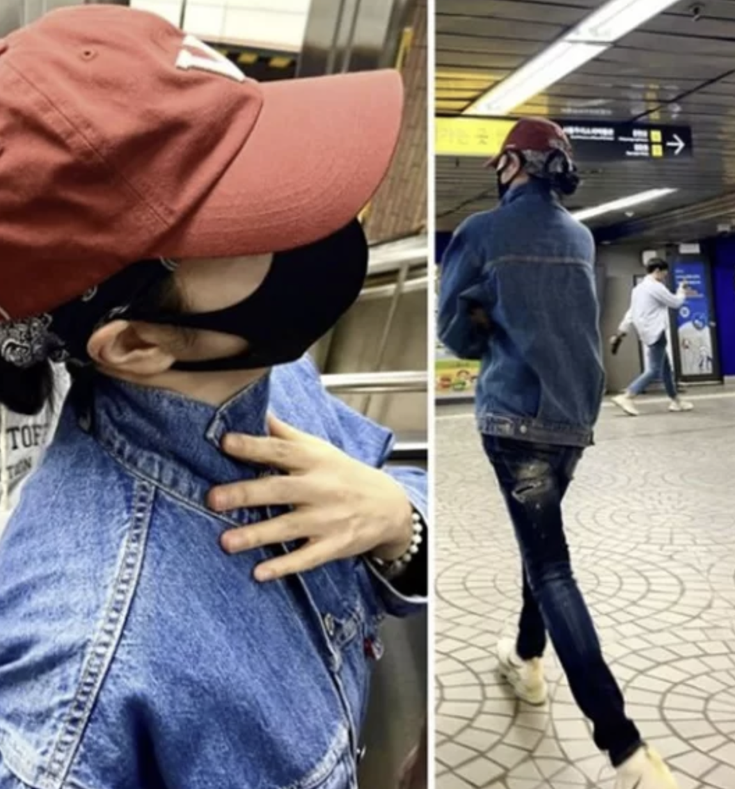 지하철 역에서 포착된 ‘청청패션’ 김혜수