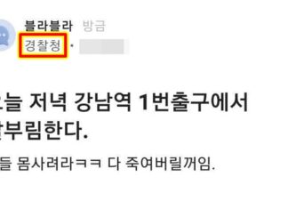 “강남역서 칼부림” 블라인드 ‘경찰’ 계정 글에 분노한 경찰청 반응 칼부림 예고