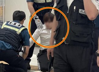 고터 칼부림 체포 영상 보니…“칼 박스에 있어요, 박스에” 고터 20대 남성 체포 순간