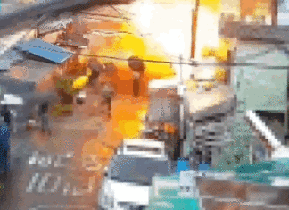 오늘자 부산 폐목욕탕 폭발 당시 CCTV 영상 ㄷㄷㄷ