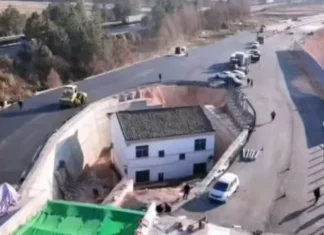 도로 한가운데 고립된 외딴집… ‘알박기’ 집주인의 최후